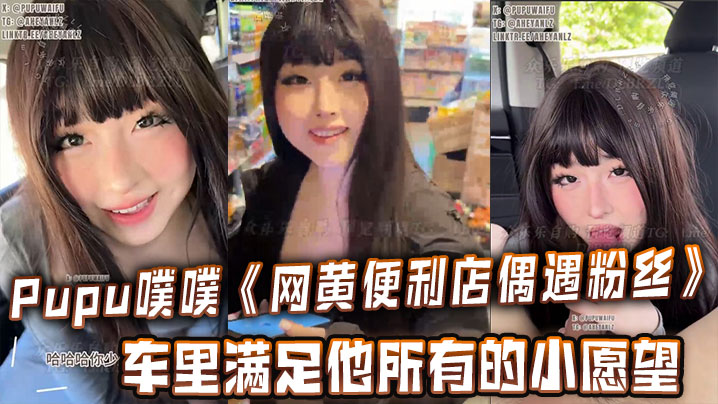Pupu噗噗《网黄便利店偶遇粉丝》在车里满足他所有的小愿望，车内口交，足交，打飞机，很快就射了两次