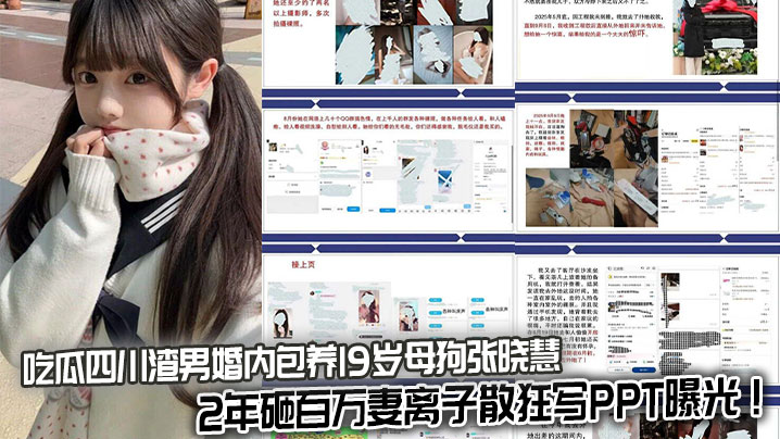 吃瓜四川渣男婚内包养19岁母狗张晓慧 2年砸百万妻离子散狂写PPT曝光！