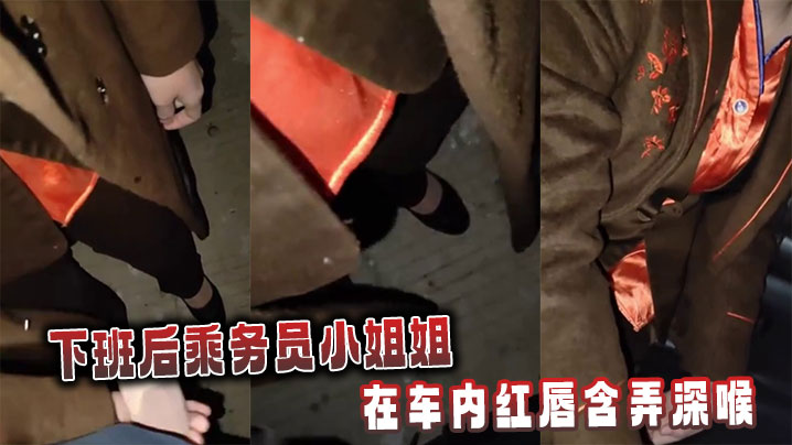 下班后乘务员小姐姐在车内红唇含弄深喉